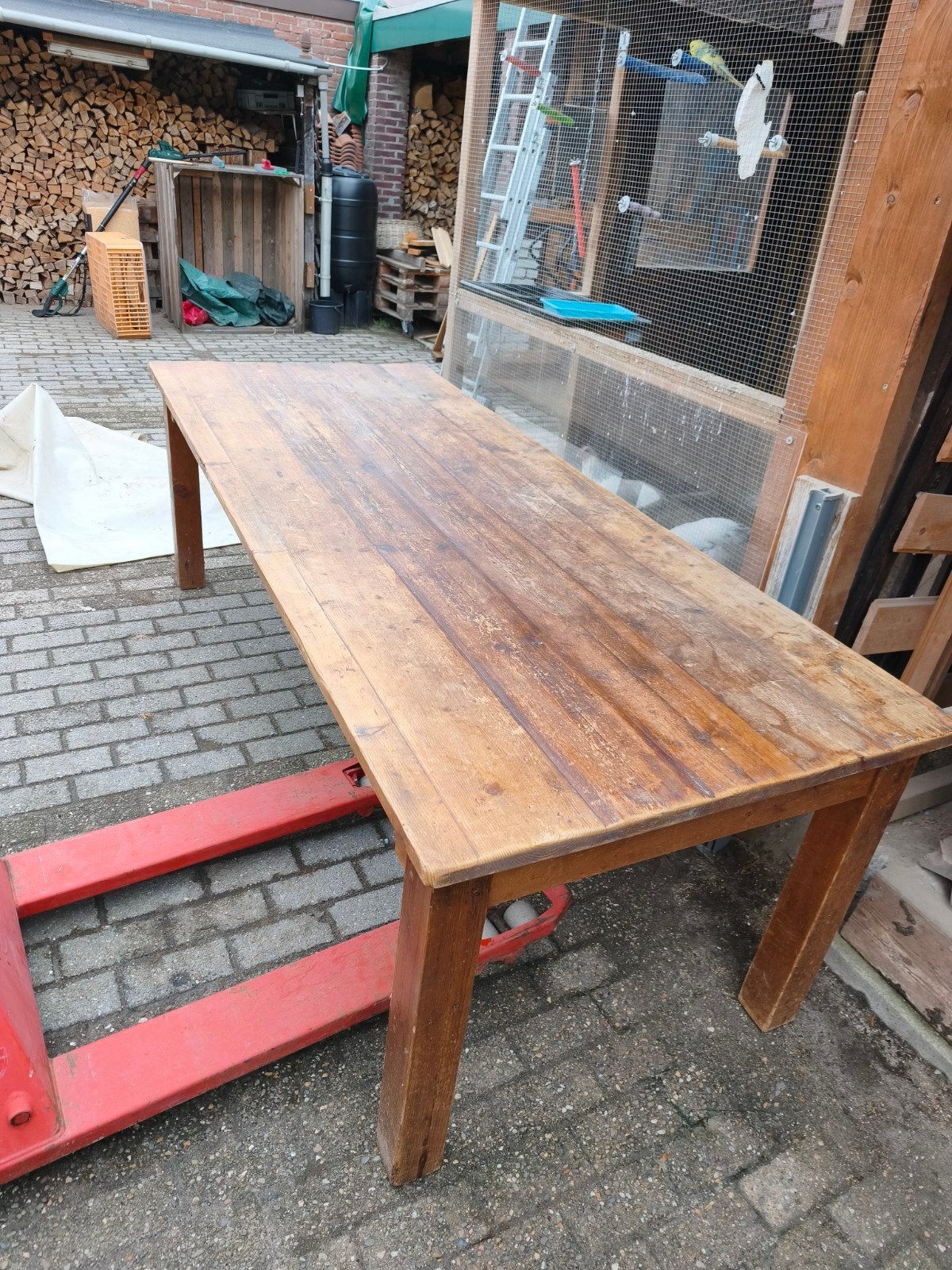 grote koloniale eettafel, Ophalen, Gebruikt, Rechthoekig, Hout