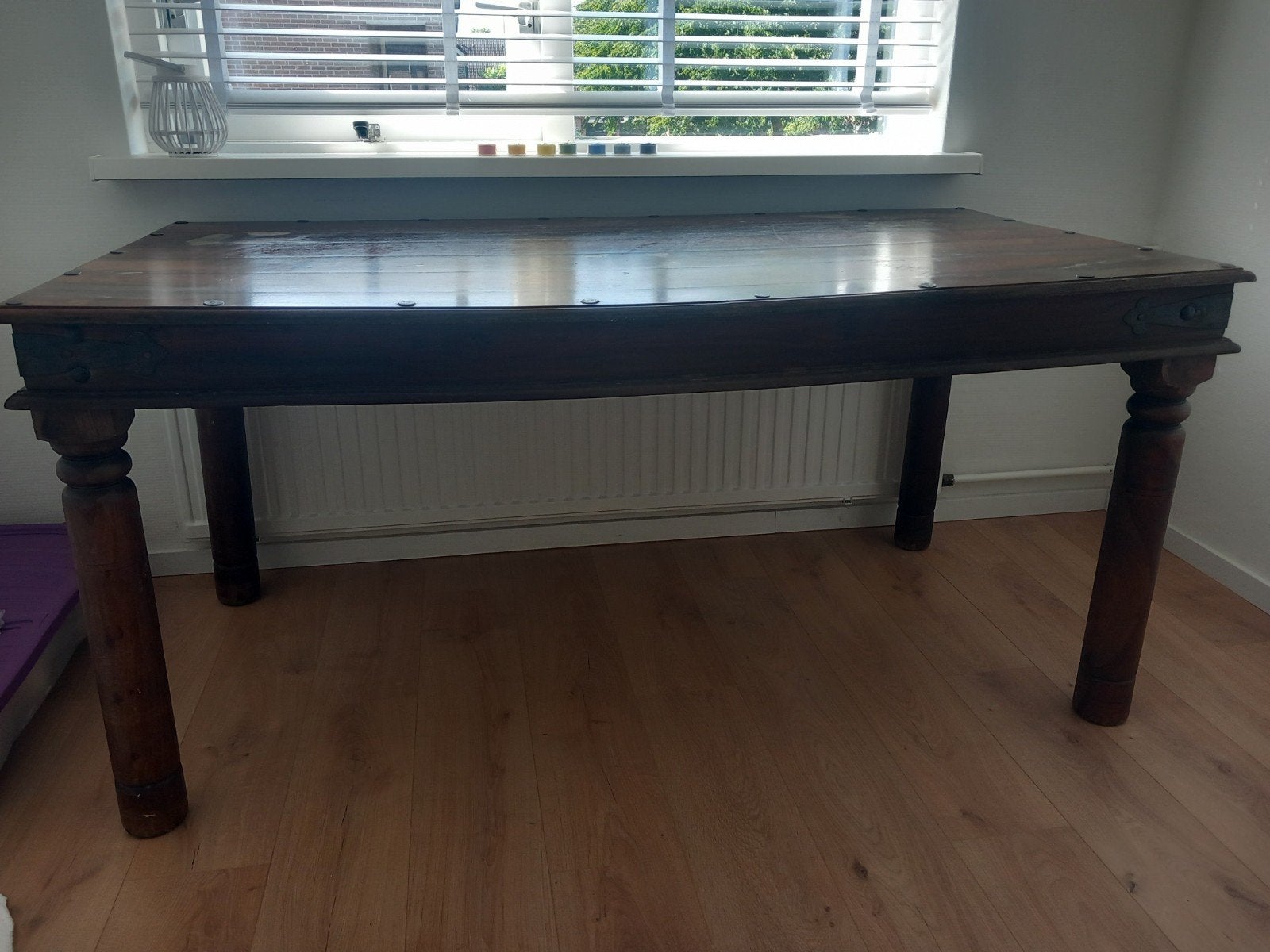 mooie teakhouten eettafel 6 personen, Ophalen, Gebruikt, Victoriaans, Teakhout
