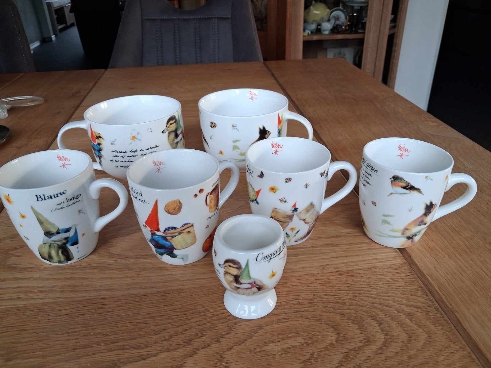 rien poortvliet David de kabouter  servies lees beschrijving, Ophalen of Verzenden, Porselein, Overige stijlen, Kop(pen) en/of Schotel(s)