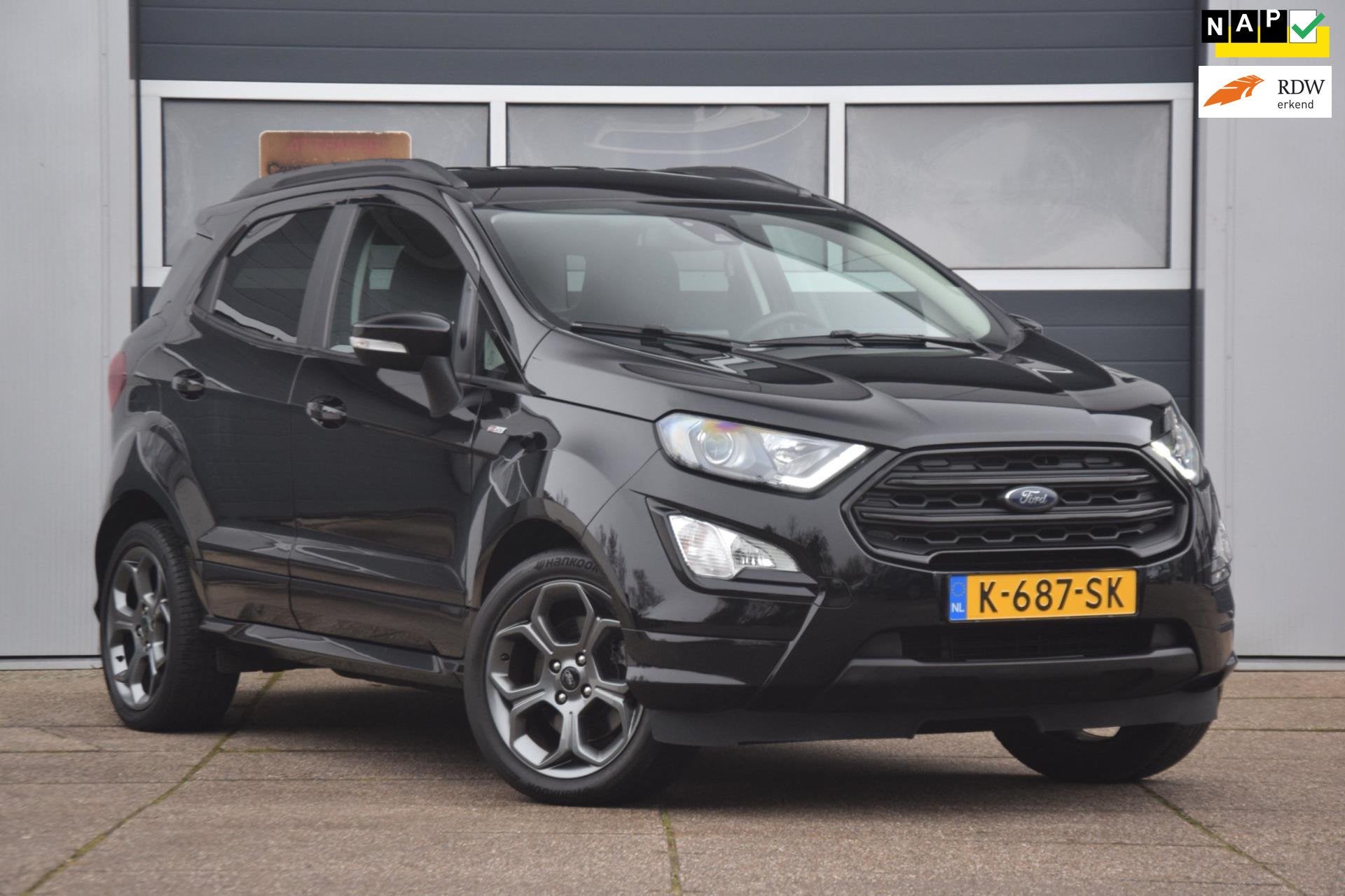 Ford EcoSport 1.0 EcoBoost ST-Line TREKHAAK/APPLE CARPLAY/17, Auto's, Voorwielaandrijving, Gebruikt, Ecosport, Leder en Stof