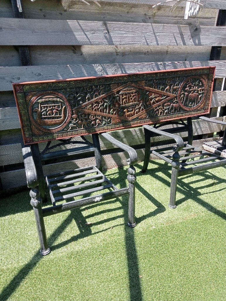 Aziatische India hardhout houtsnijwerk wandpaneel 185 x 55, Ophalen