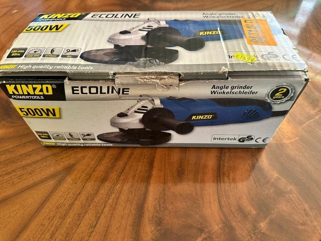 Kinzo Haakse Slijper / Haakse Slijpmachine – Blauw, Ophalen of Verzenden, Nieuw, Minder dan 700 watt, Haakse handslijpmachine