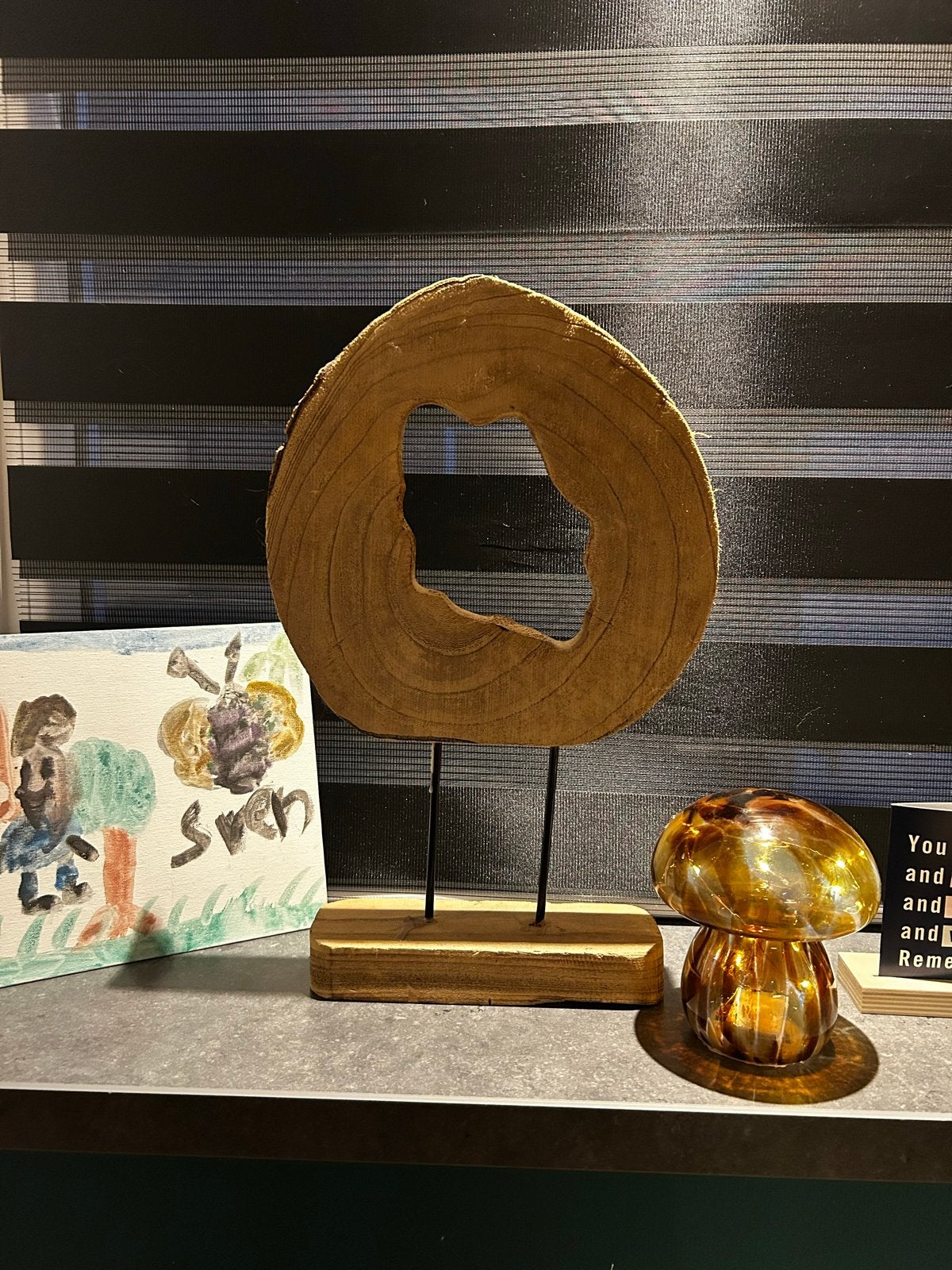Houten decoratie op standaard - boomstam schijf, Hout, Ophalen of Verzenden, Bruin, Landelijk