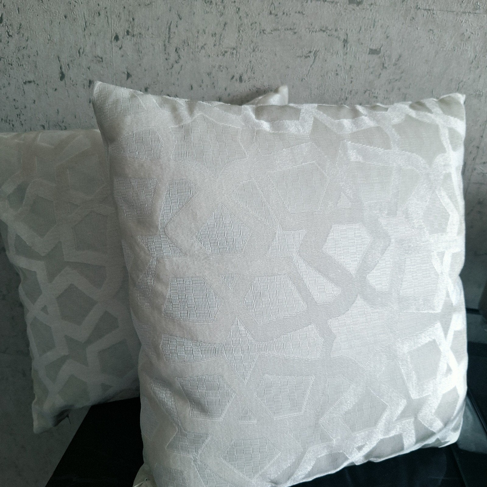Witte chique geometrisch patroon kussens, Wit, Vierkant, Nieuw, Ophalen of Verzenden