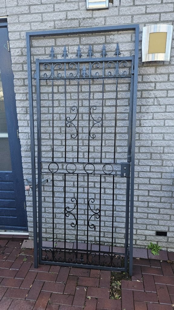 IJzeren tuinpoort 219,5x97, Ophalen, Gebruikt, 200 cm of meer, Minder dan 100 cm