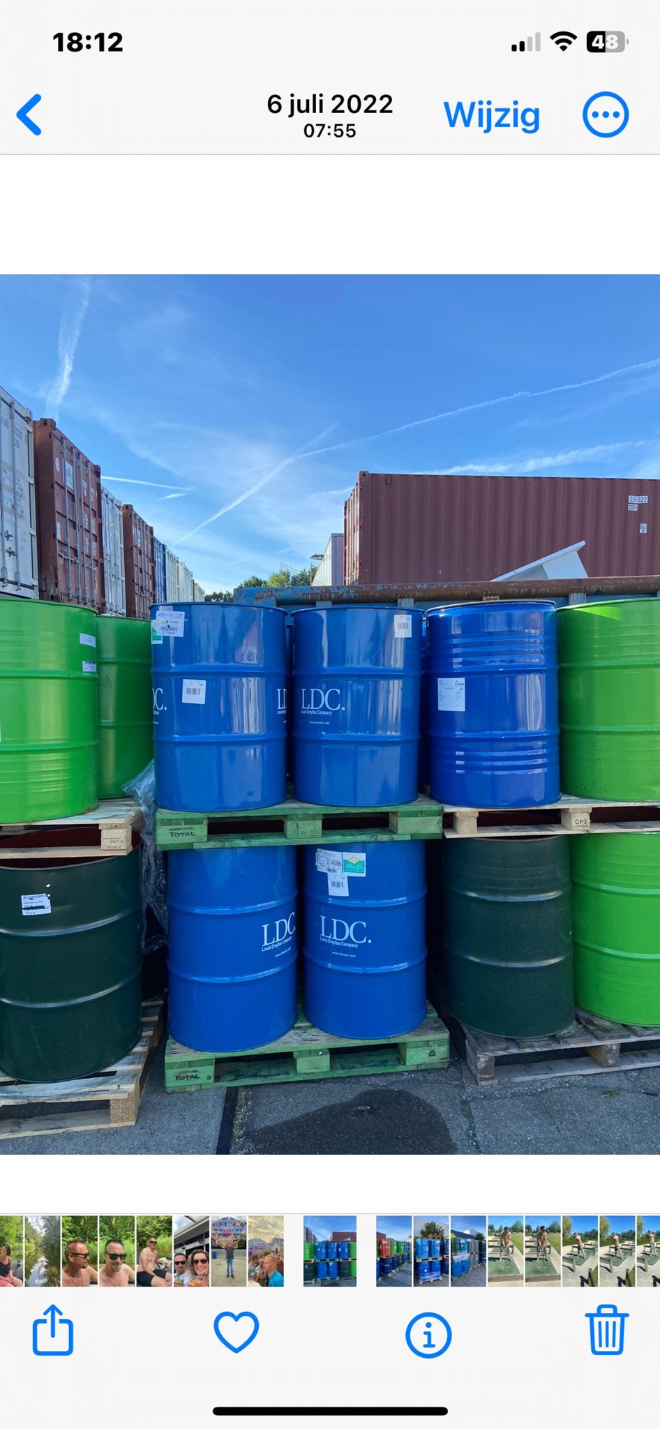 Diverse metalen vaten 200 lt - blauw, groen, oranje, Ophalen