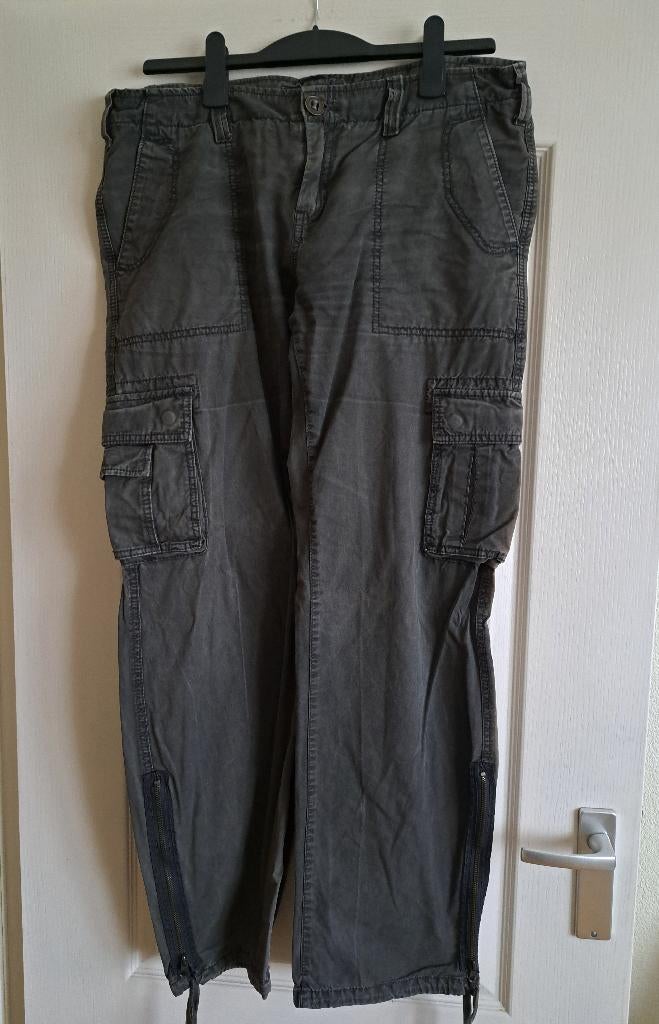 Donkergrijze katoenen dames broek maat 46 / XL Sutherland, Sutherland, Maat 46/48 (XL) of groter, Ophalen of Verzenden, Zo goed als nieuw