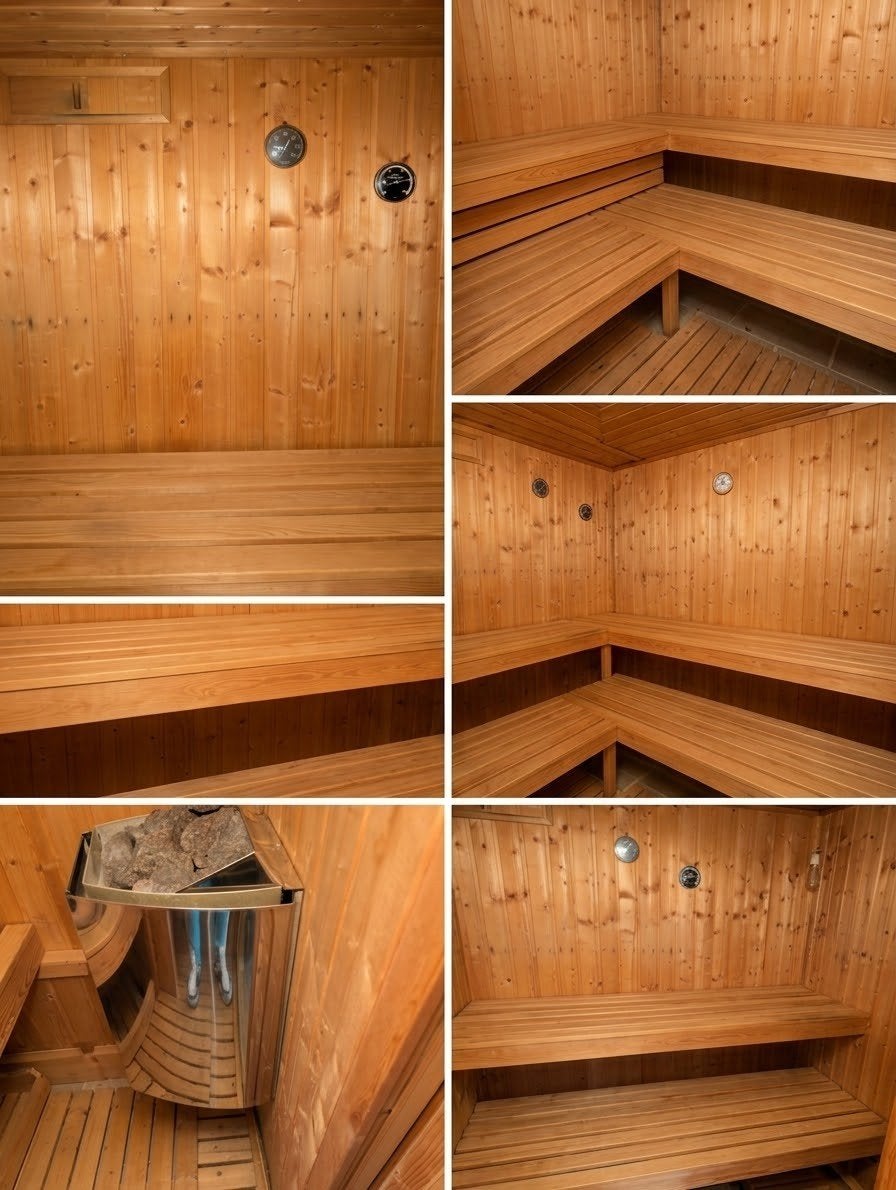 Sauna 2x1.5m met Harvia Vega BC35 kachel, Sport en Fitness, Ophalen, Gebruikt, Fins of Traditioneel, Complete sauna