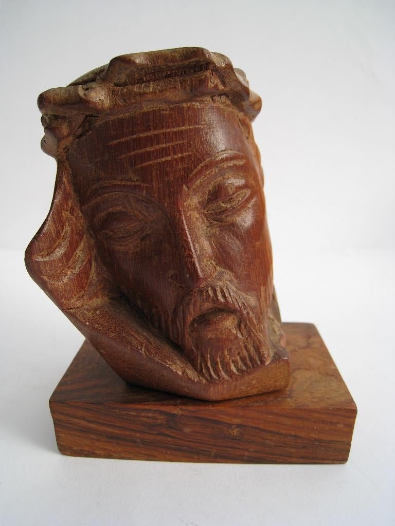 HOOFD , EIKEN,  VAN CHRISTUS  -  BOEDDHA BEELDJE - AFRIKAAN, Verzenden