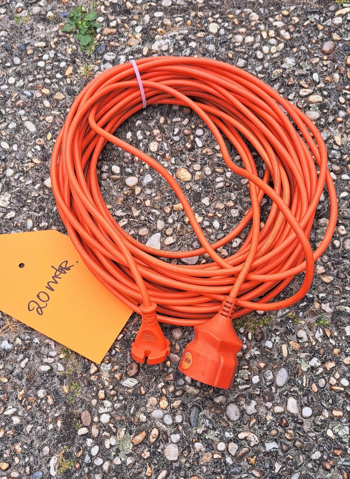 20 meter verlengkabel - Oranje stroomkabel, Gebruikt, Onbekend, Ophalen of Verzenden, Onbekend