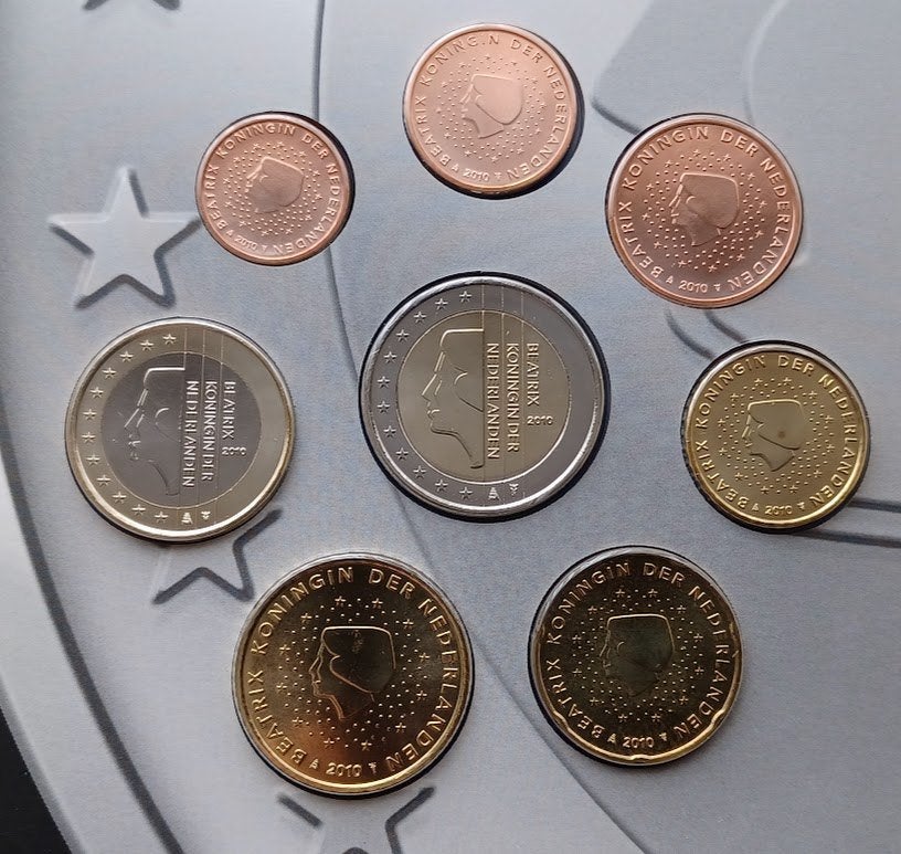 Nationale jaarset Nederland 2010 BU, Verzenden, Koningin Beatrix, Euro's, Setje