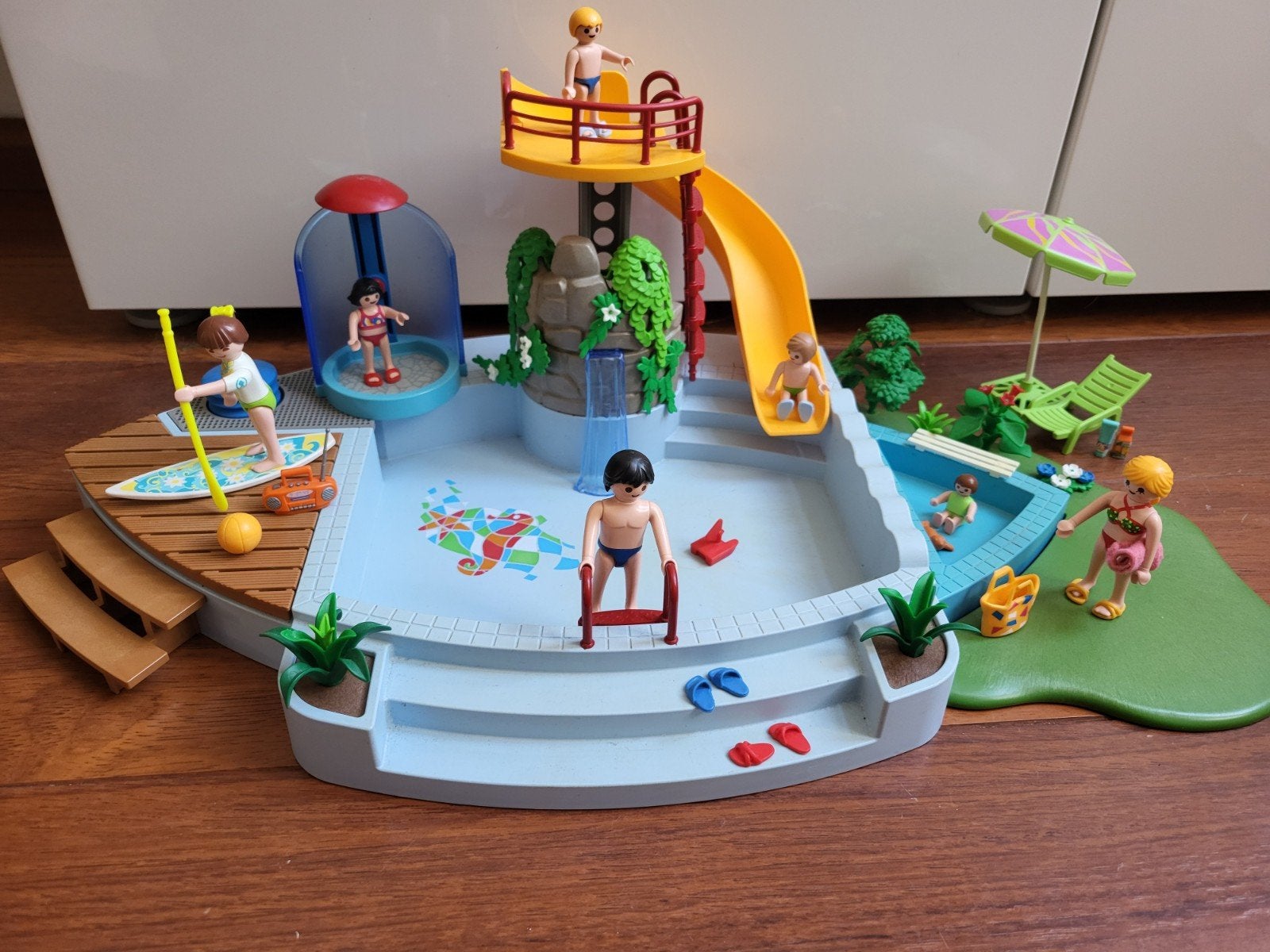 playmobil zwembad met glijbaan en douche 4858, Ophalen of Verzenden, Gebruikt