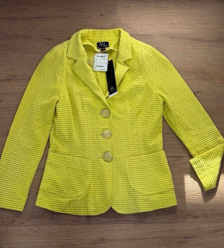 ML Collections jasje mt 38 valt als 36, Verzenden, Geel, Nieuw, Jasje