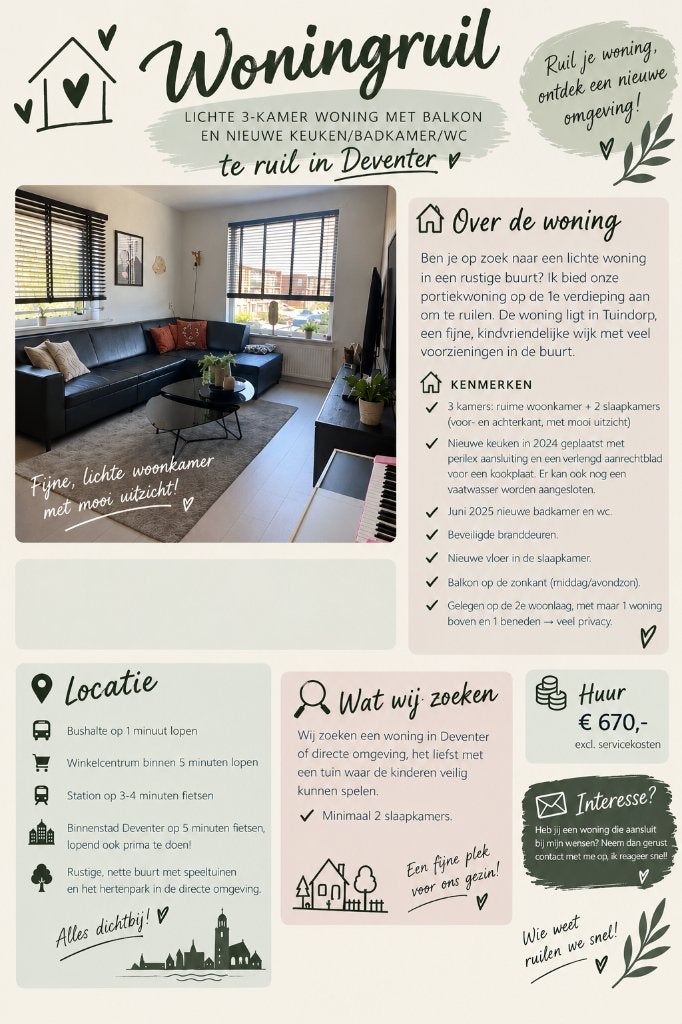 Woningruil deventer, Diversen, Ophalen