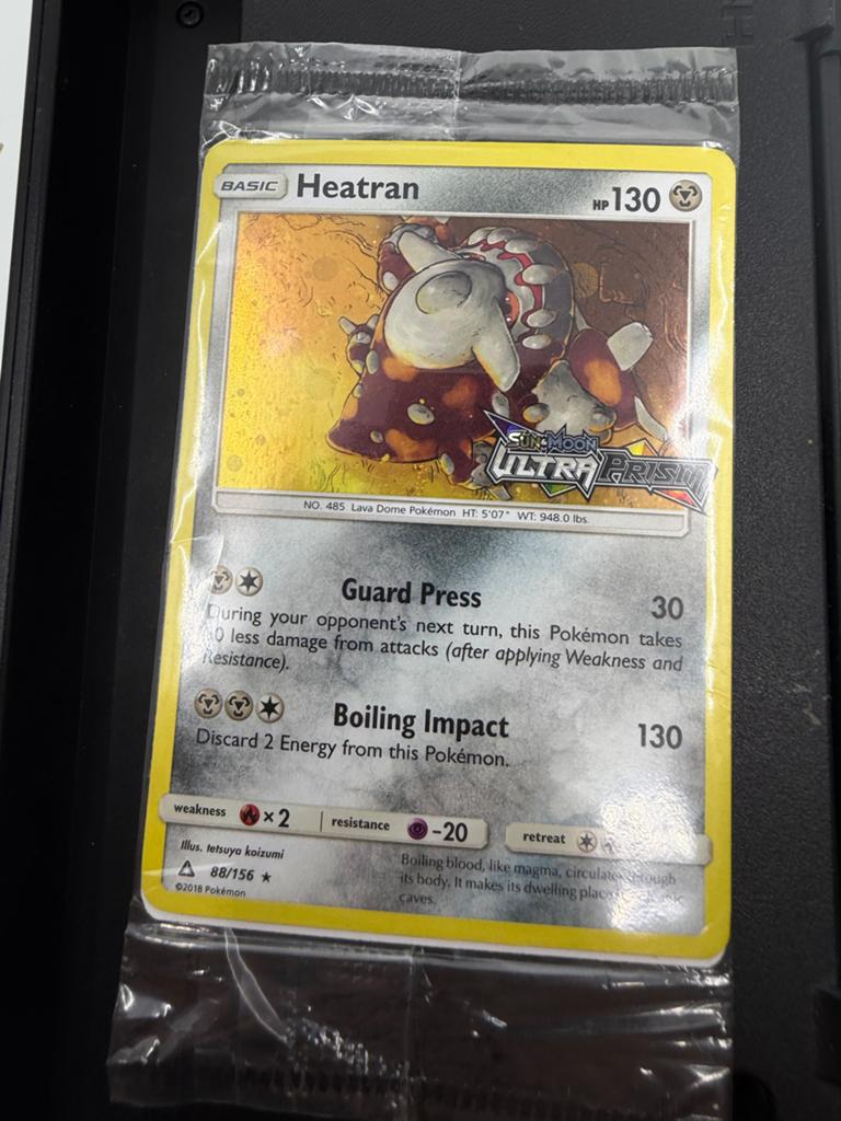 Heatran Promo Kaart Pokémon TCG - Ultra Prism Set, Ophalen of Verzenden, Zo goed als nieuw, Losse kaart, Foil