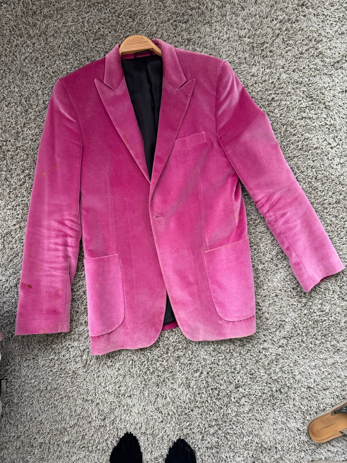 Roze fluwelen blazer van David Mayer, Ophalen of Verzenden, Gedragen, Overige maten, Roze