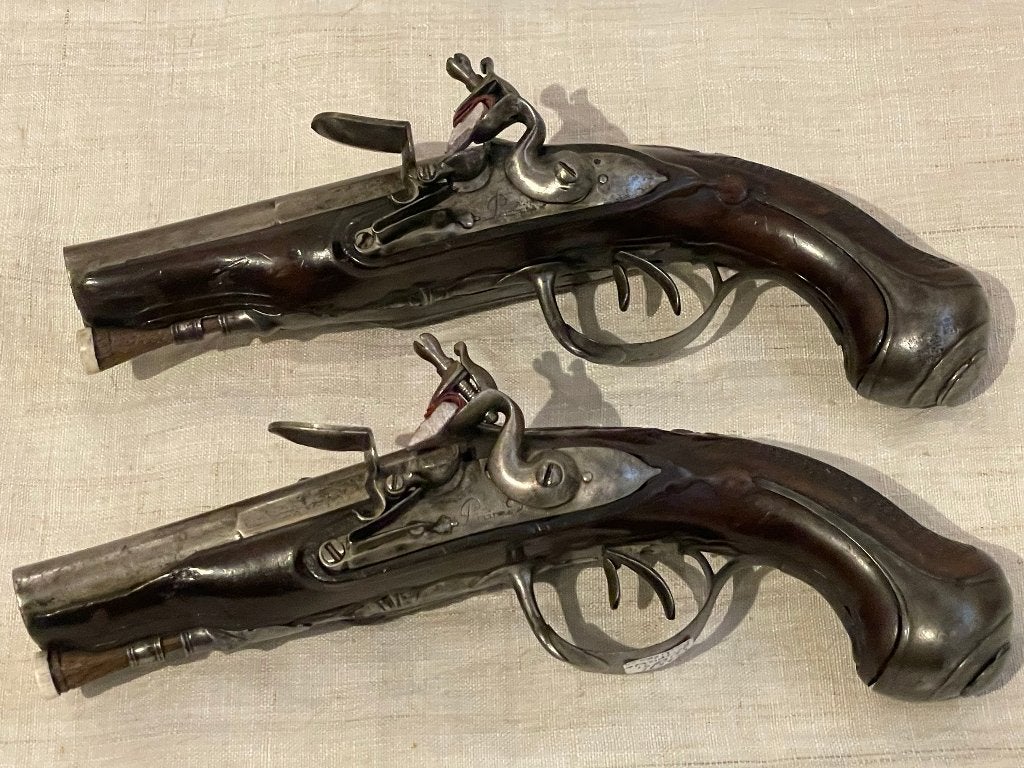 koppel vuursteenwapen  a Poitiers dubbelloops ong 1810/1820, Ophalen of Verzenden