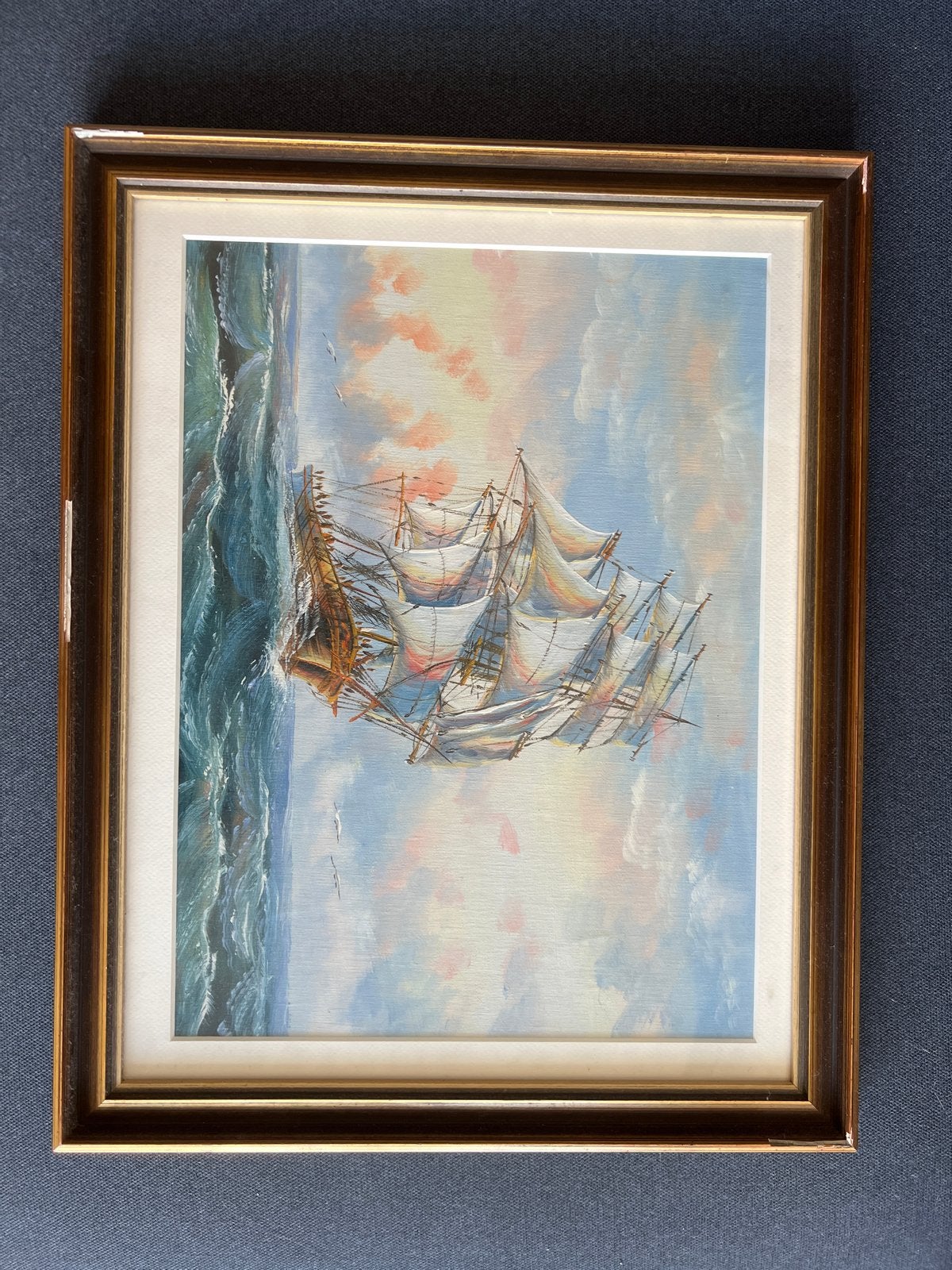 Sfeervol maritiem schilderij - Klassiek zeilschip op zee, Ophalen, Maritiem / water, Doek, Realistisch