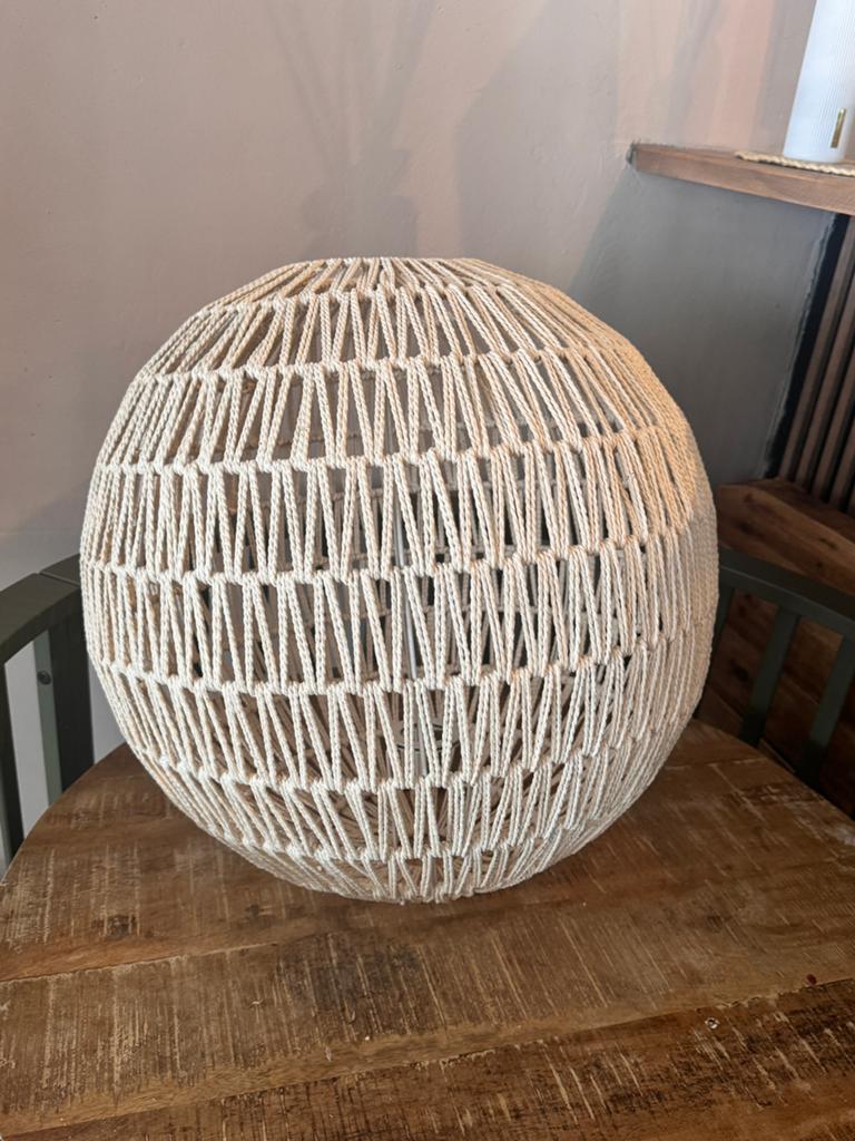 Lampenkap van touw, Ophalen, Beige, Boho, Rond