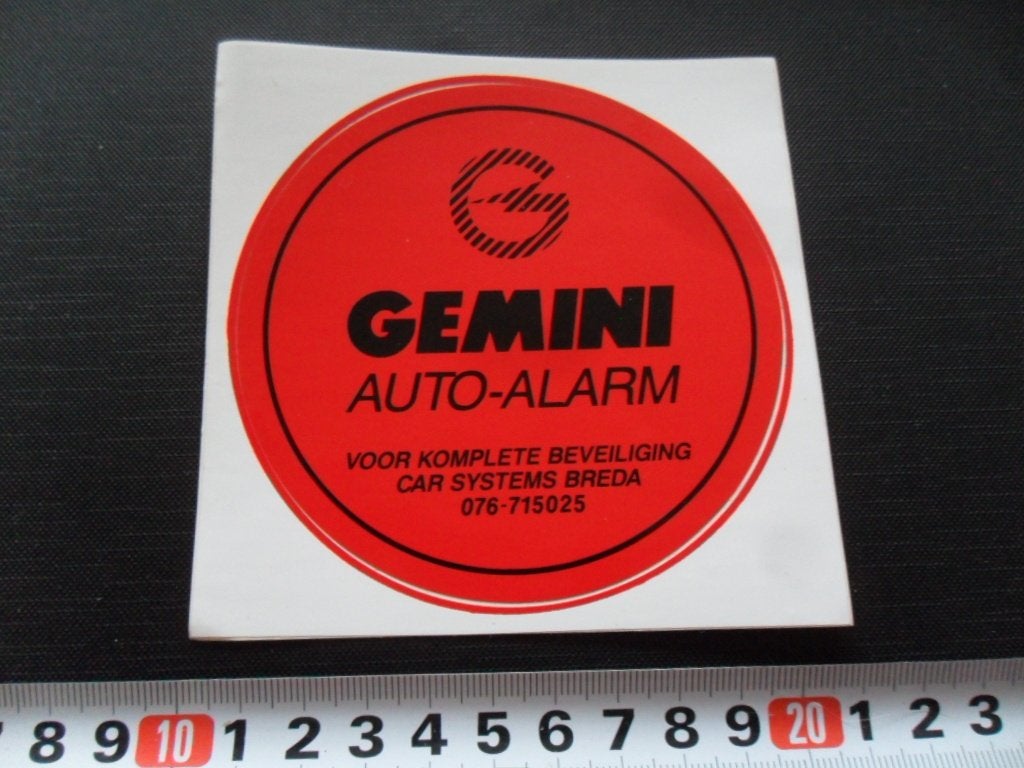 sticker Breda GEMINI Auto-Alarm  Car Systems 076-715025 *, Ophalen of Verzenden, Zo goed als nieuw