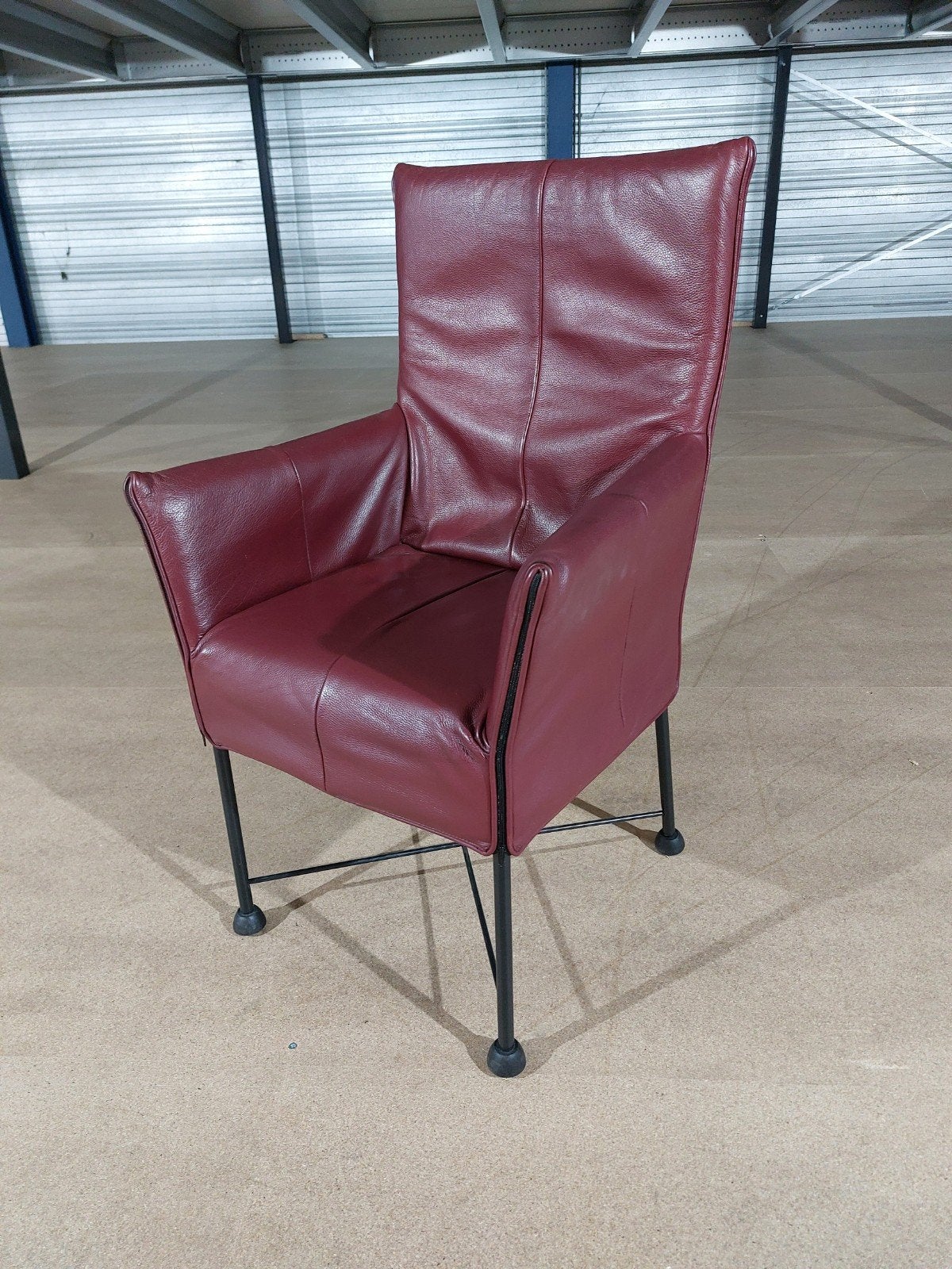 Montis Chaplin fauteuils Bordeauxrood leer, Huis en Inrichting, Stoelen, Gebruikt, Overige kleuren, Ophalen of Verzenden, Eén