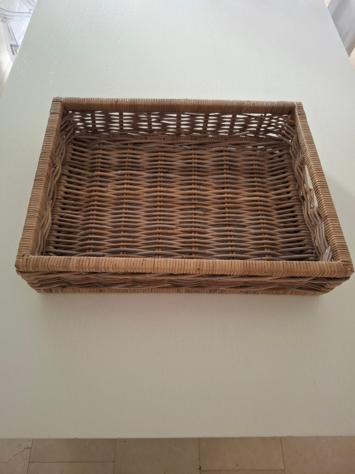 rieten mand of dienblad, Ophalen of Verzenden, Zo goed als nieuw, Rechthoekig, Natuurlijk materiaal
