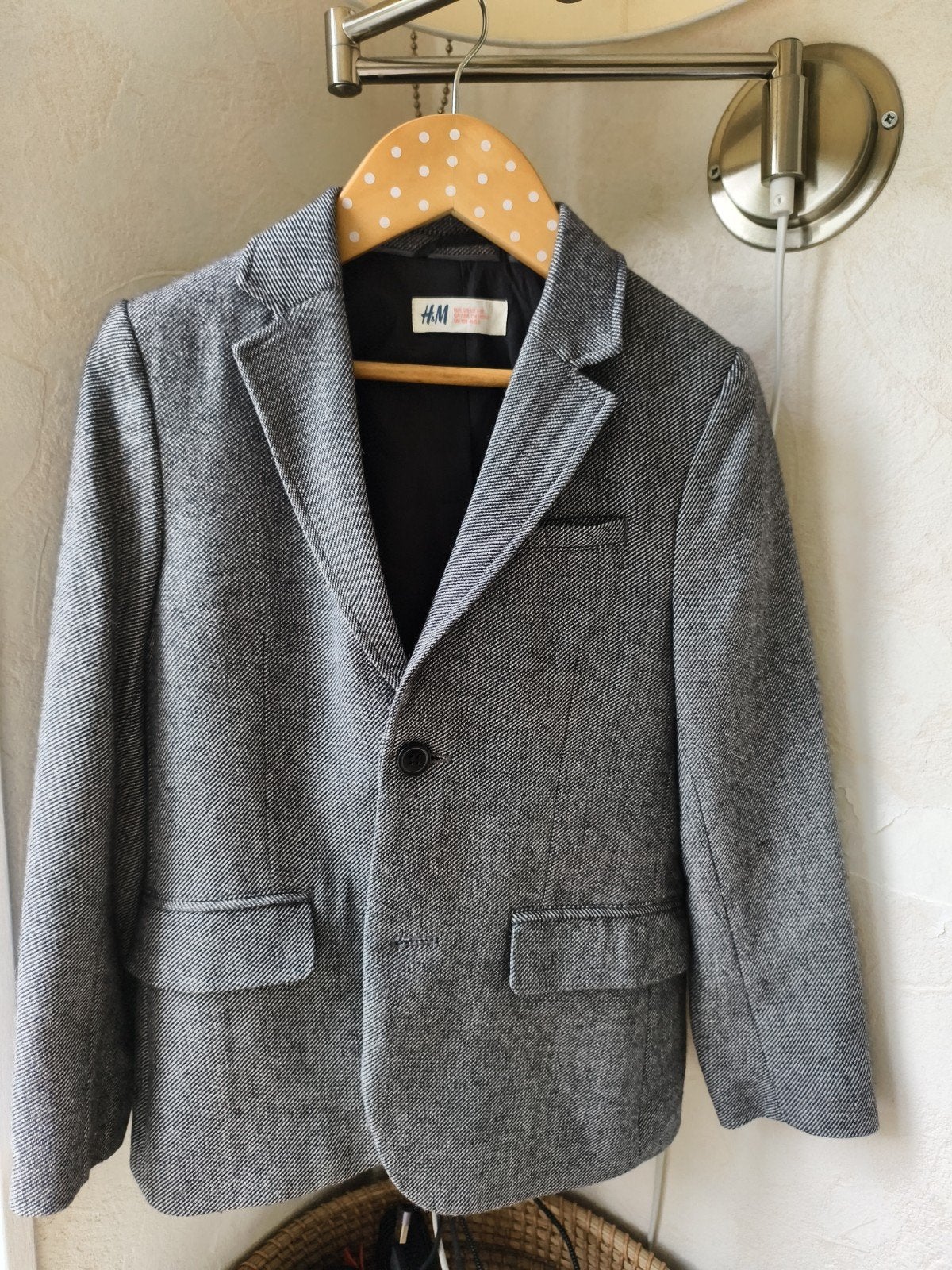 H&M Jongens Colbert Grijs Maat 128 (7-8 jaar), Kinderen en Baby's, Ophalen of Verzenden, Zo goed als nieuw, H&M, Jongen