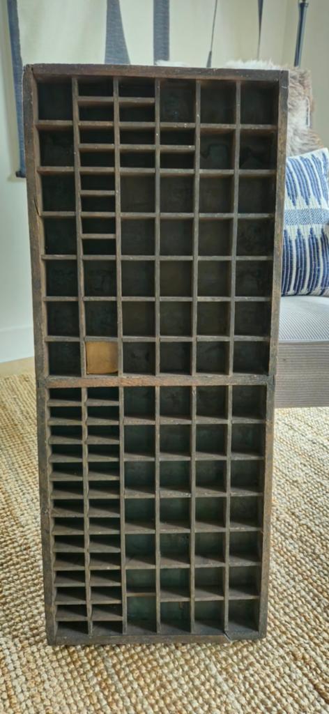 Vintage letterbak / zetkast - Houten sorteerbak, Antiek en Kunst, Ophalen