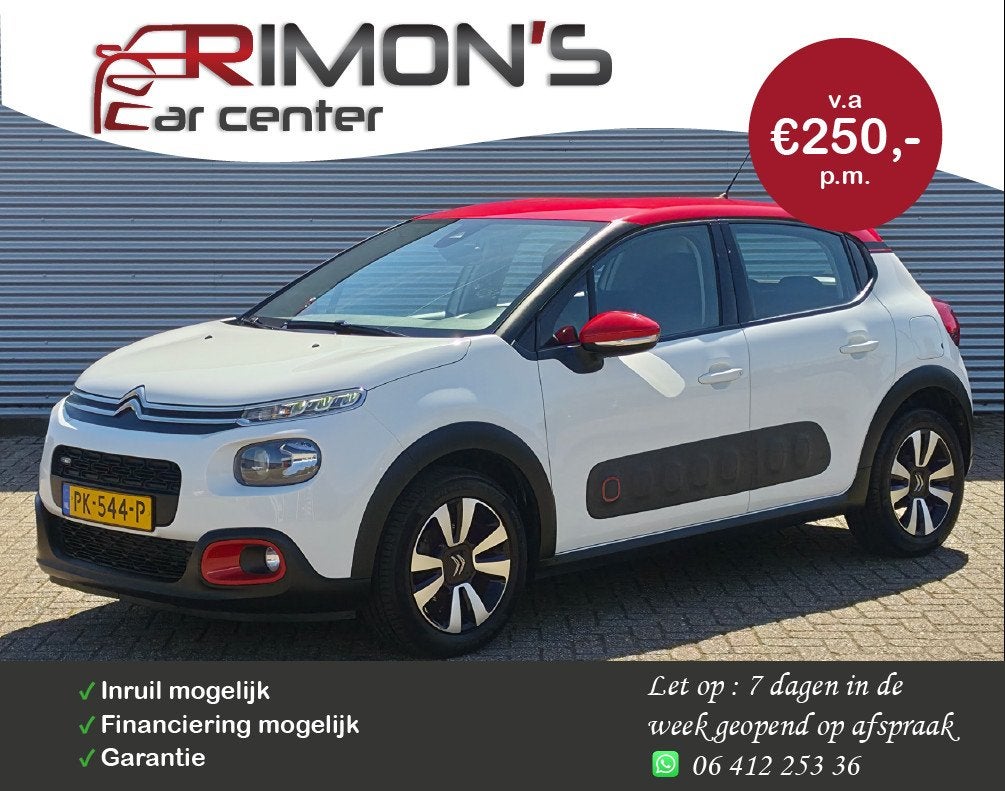 Citroen C3 1.2 PureTech Shine Camera Carplay Stoelverwarming, Auto's, Citroën, 450 kg, 1199 cc, 82 pk, 450 kg