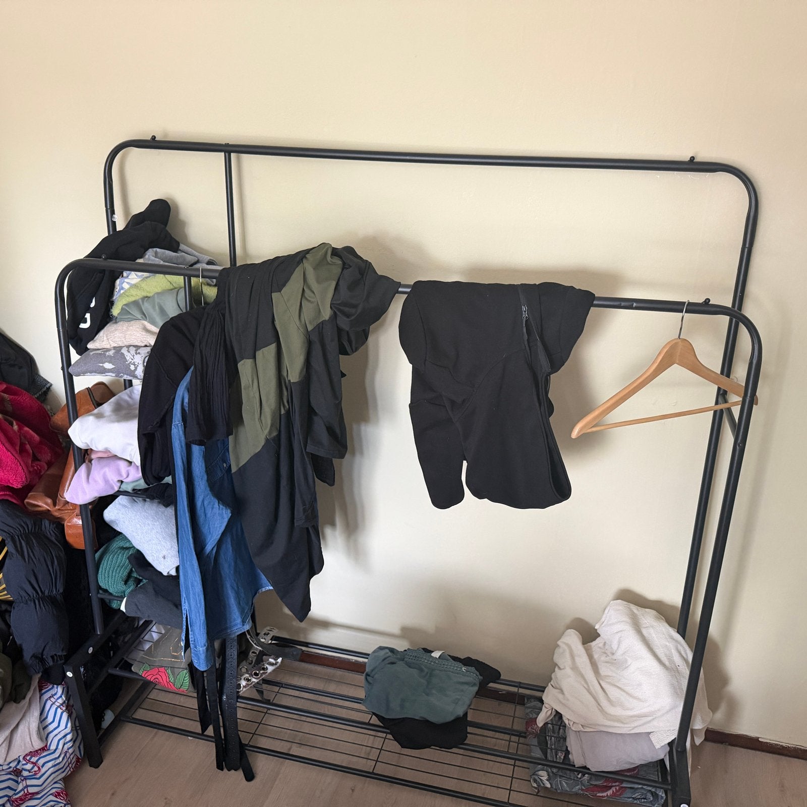 Lumeva XXL Kledingrek op Wieltjes - Dubbel Garderoberek, Kleding | Dames, Ophalen, Zo goed als nieuw, Metaal, Volwassenen