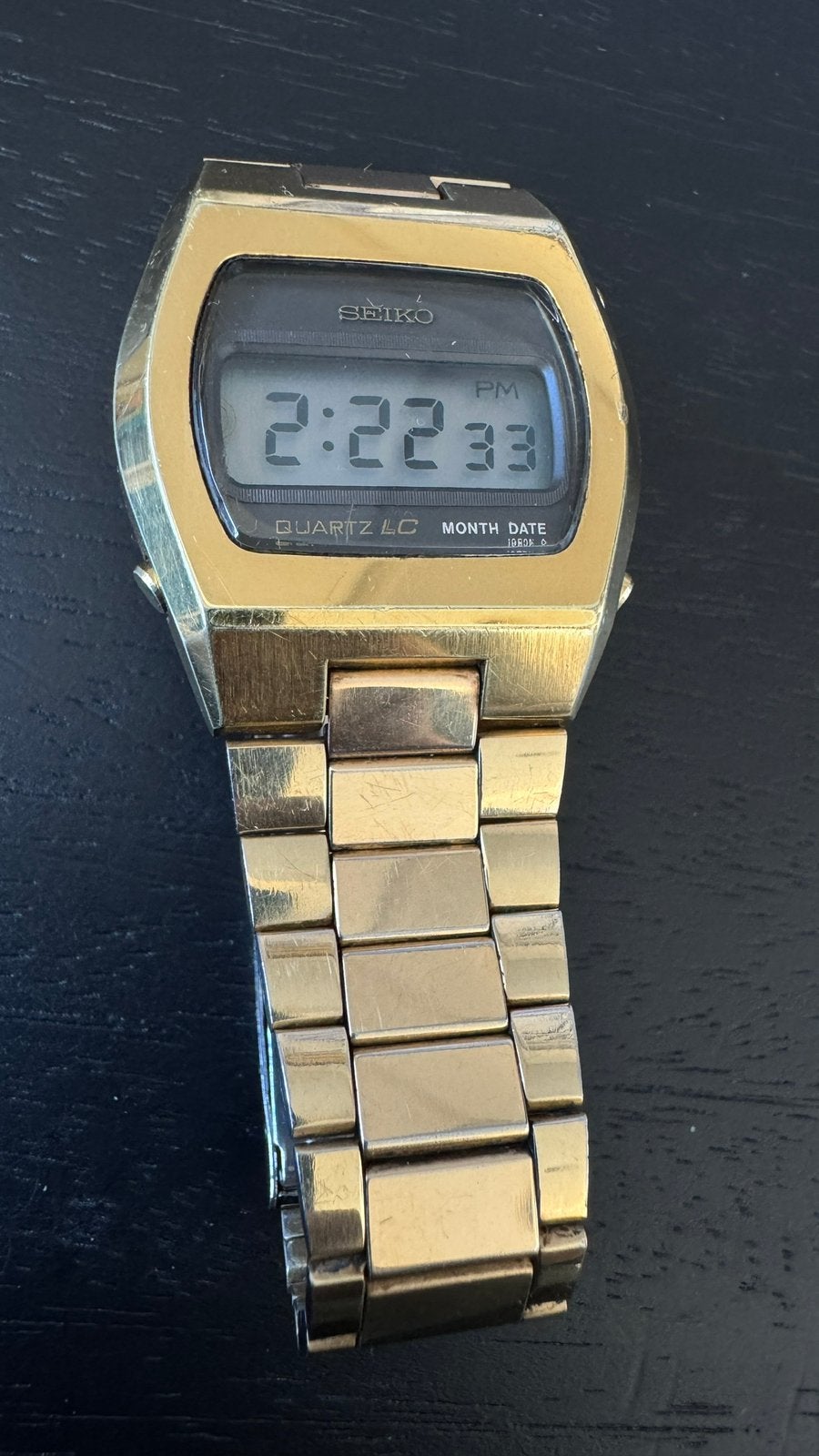 Vintage Seiko 0439-4009 Quartz LC – Gold Tone – 1977, Verzenden, Staal, Seiko, 1960 of later