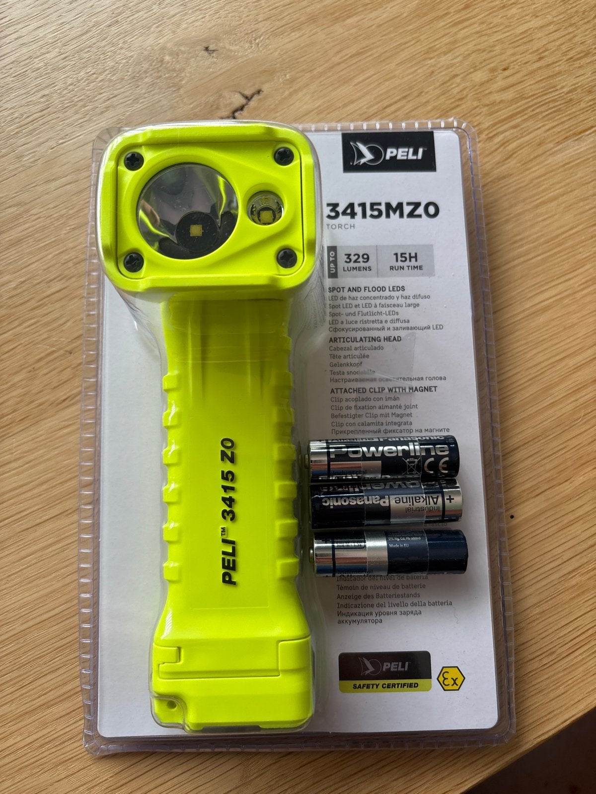 PELI 3415MZO ATEX Zaklamp - Veiligheid en Kracht, Ophalen of Verzenden, Nieuw, Batterij