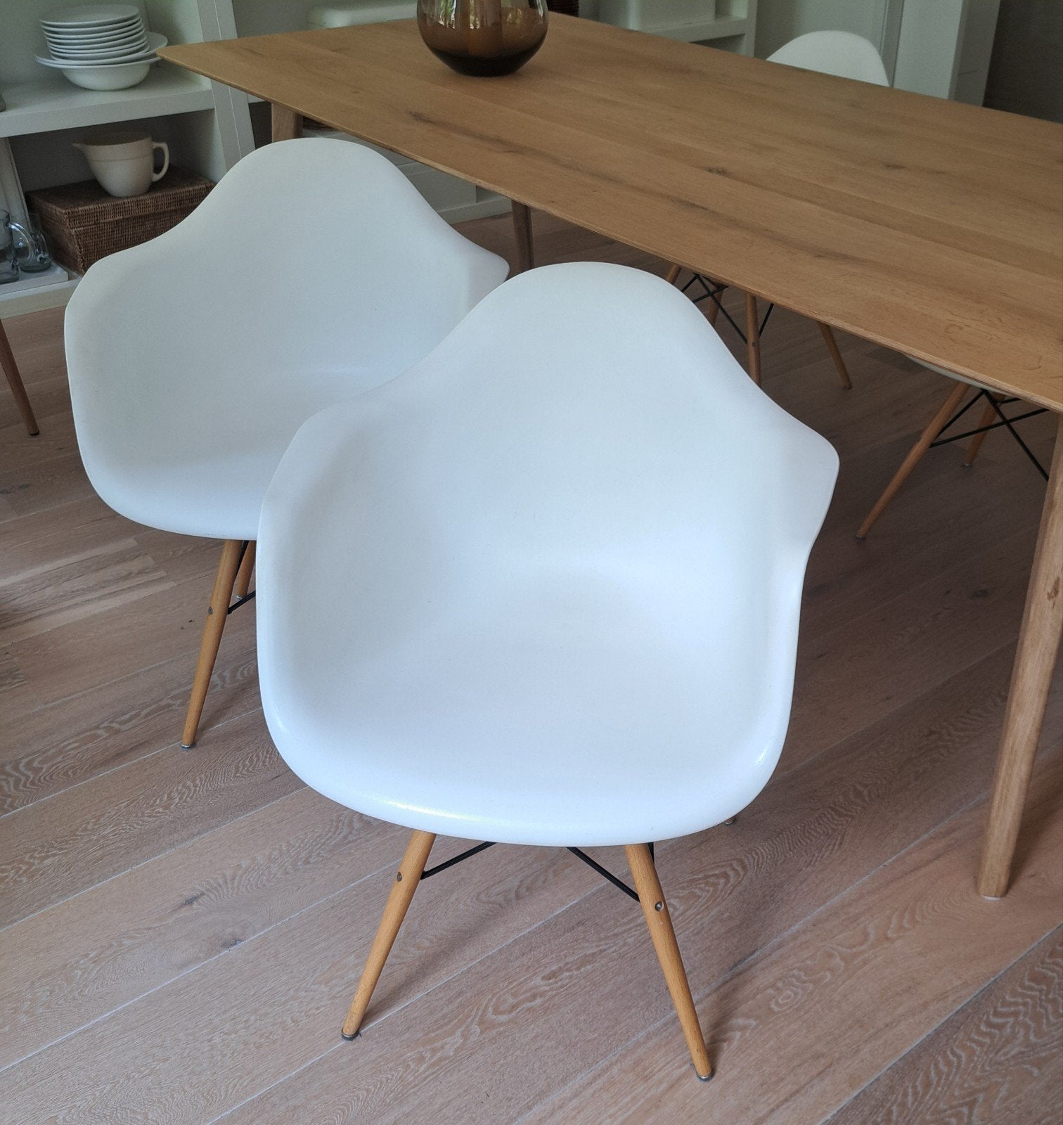 4 Witte Eetkamerstoelen, Ophalen of Verzenden, Zo goed als nieuw, Wit, Hout