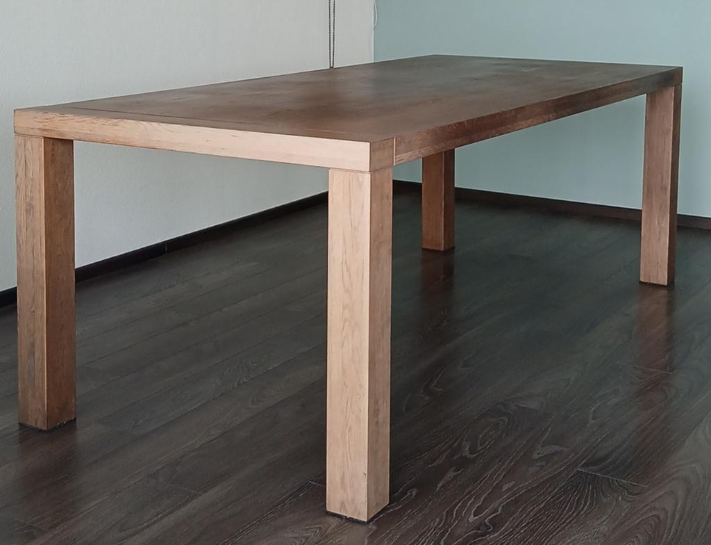 Massief Eiken Eettafel _ Oaked,, Huis en Inrichting, Tafels | Eettafels, Ophalen, Eikenhout, 200 cm of meer, 50 tot 100 cm
