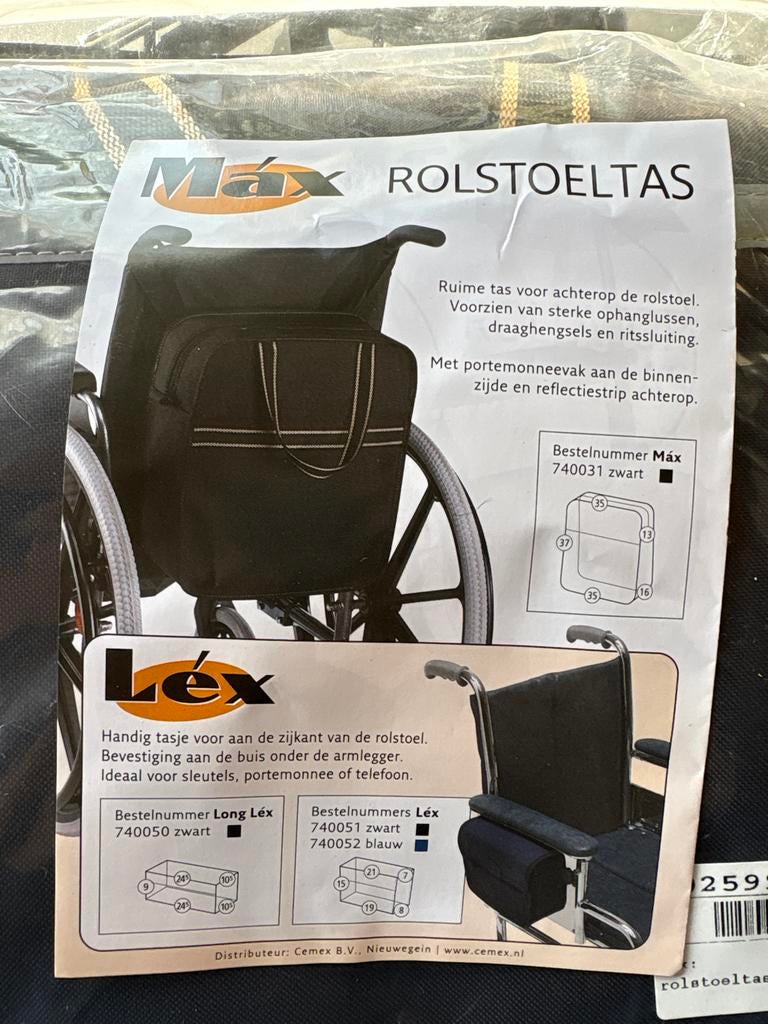 Rolstoeltas voor aan de zijkant, Ophalen of Verzenden, Nieuw, Duwrolstoel