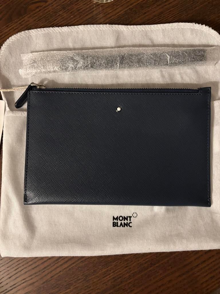 Montblanc Etui / Clutch / Pouch - Nieuwstaat, Blauw, Nieuw, Leer, Ophalen