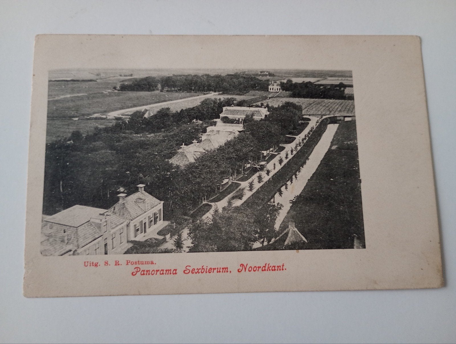 Sexbierum Panorama Noordkant 1907, Verzamelen, Ophalen of Verzenden, Voor 1920, Gelopen, Friesland