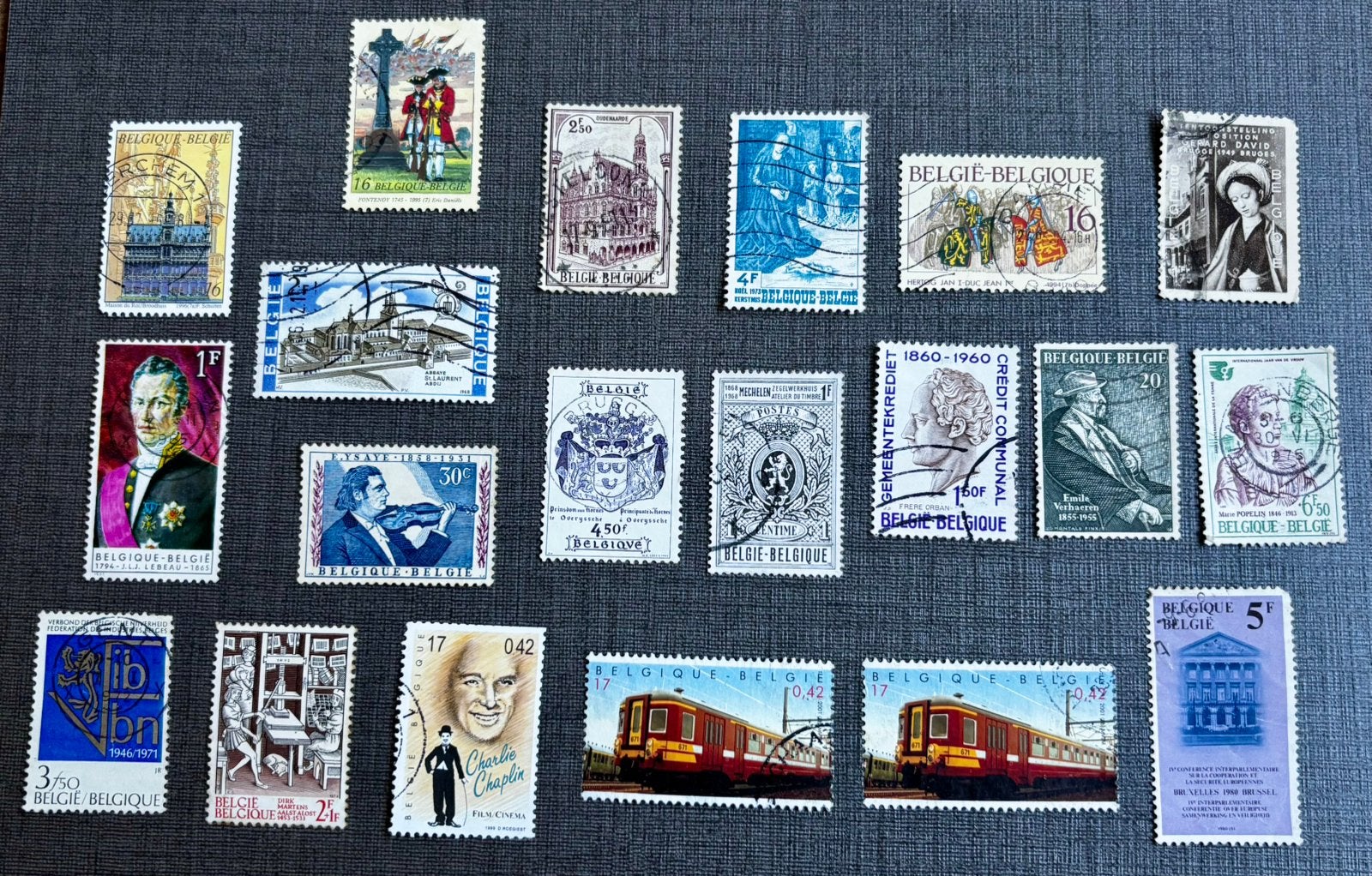 36 Belgische herdenkingszegels - gestempeld, Ophalen, Met stempel, Frankeerzegel, Gestempeld