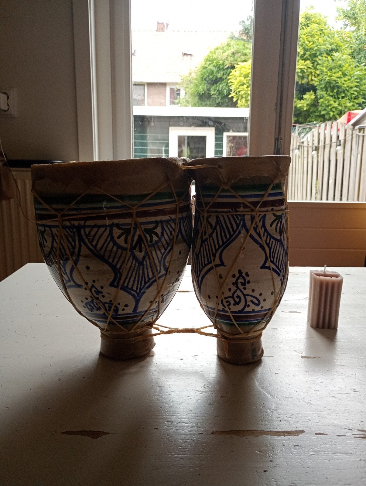 Handgemaakte Djembe met geitenvel - Weinig gebruikt, Ophalen, Gebruikt, Overige merken
