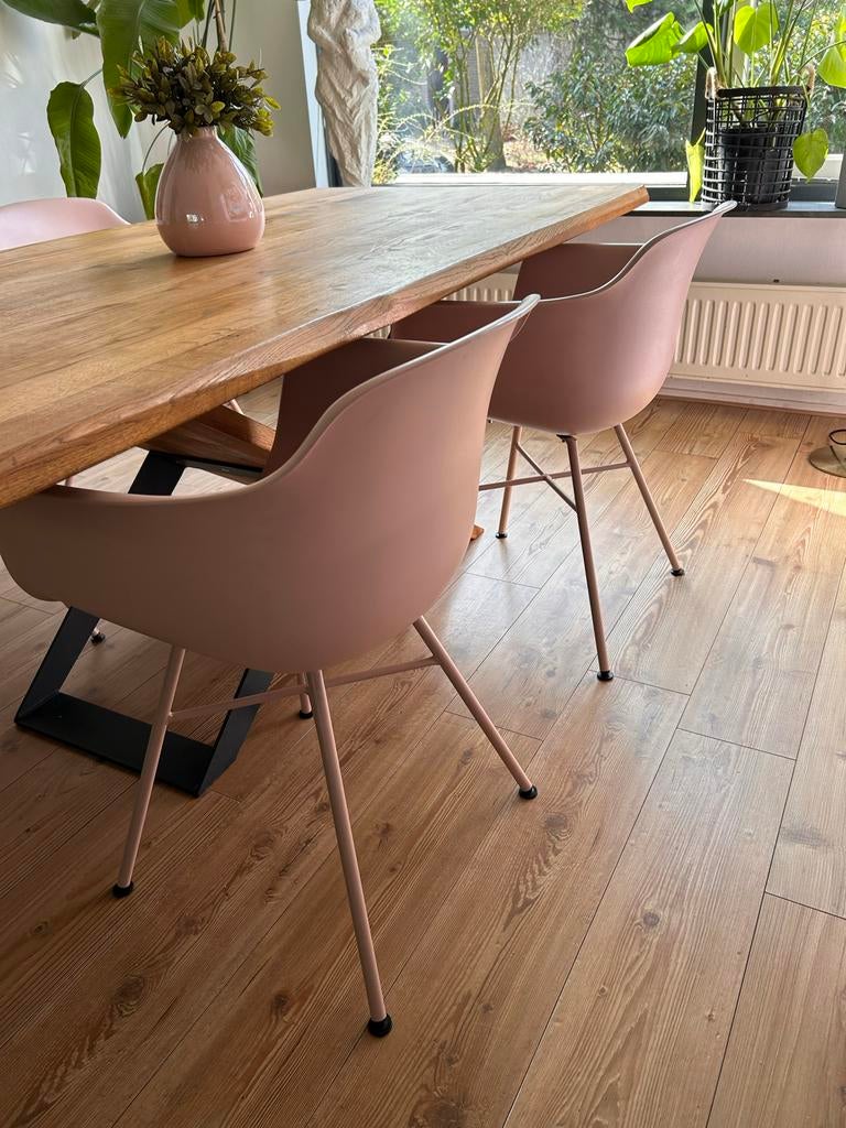 Set van 2 roze kuipstoelen - Modern design, Huis en Inrichting, Stoelen, Ophalen, Kunststof, Gebruikt, Twee