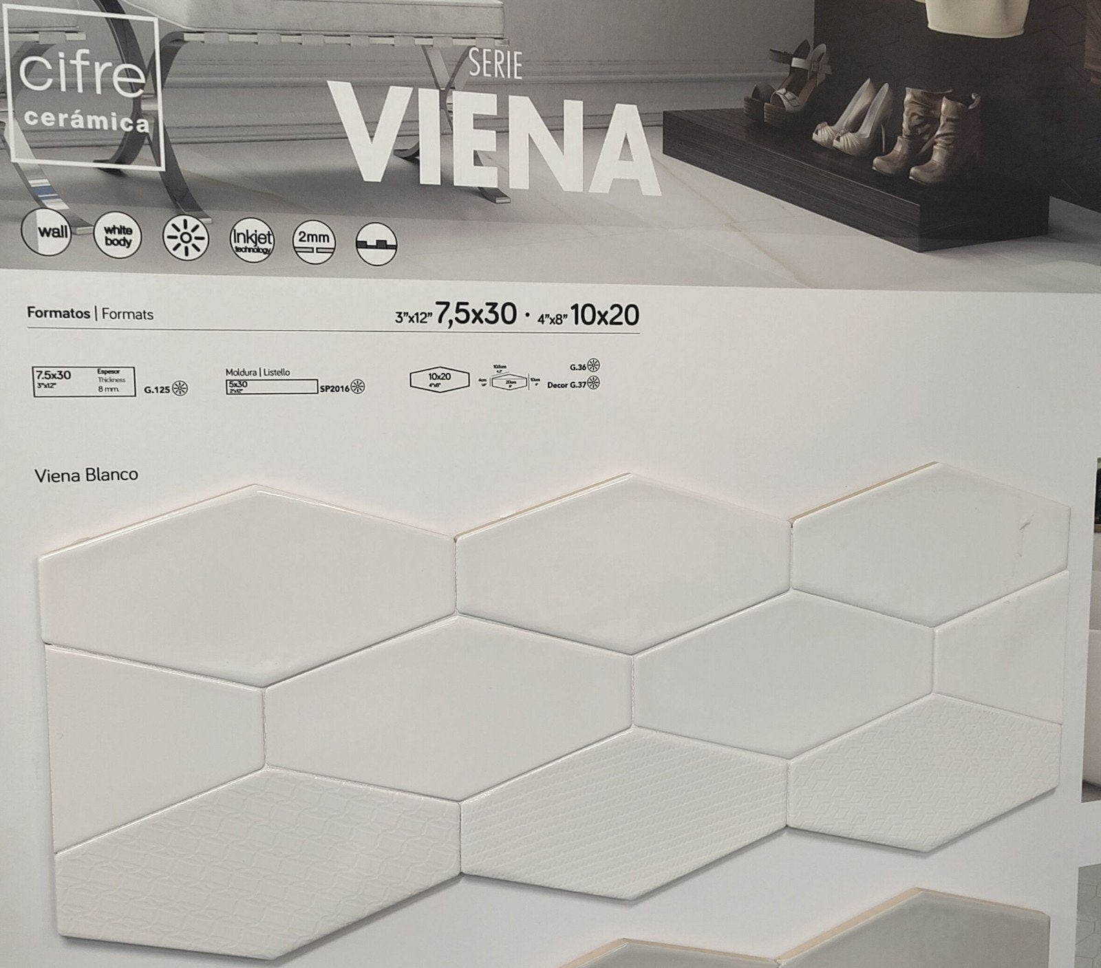 Cifre Ceramica Viena Blanco tegels (2 dozen), Ophalen