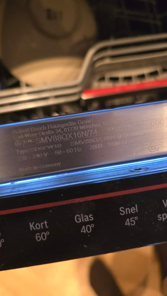 Bosch Serie 8 vaatwasser – defect (E15) – voor klusser, Witgoed en Apparatuur, Vaatwasmachines, Ophalen, Inbouw, Minder dan 85 cm