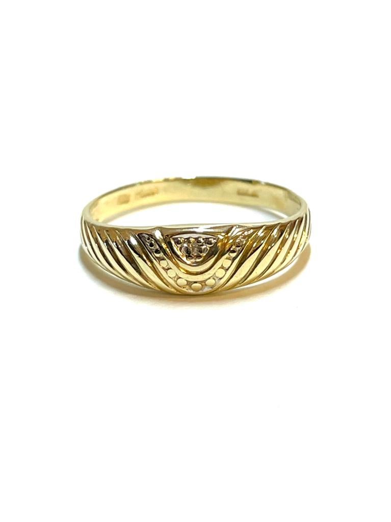 14k gouden ring met een diamant, -, -, Ophalen of Verzenden, Zo goed als nieuw