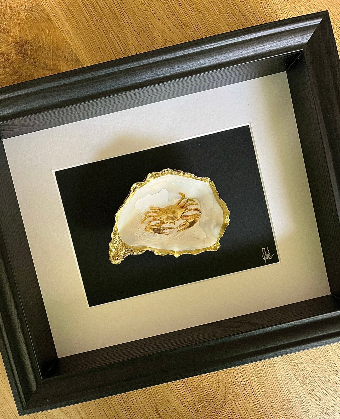 Krab in oester ingelijst, Ophalen of Verzenden