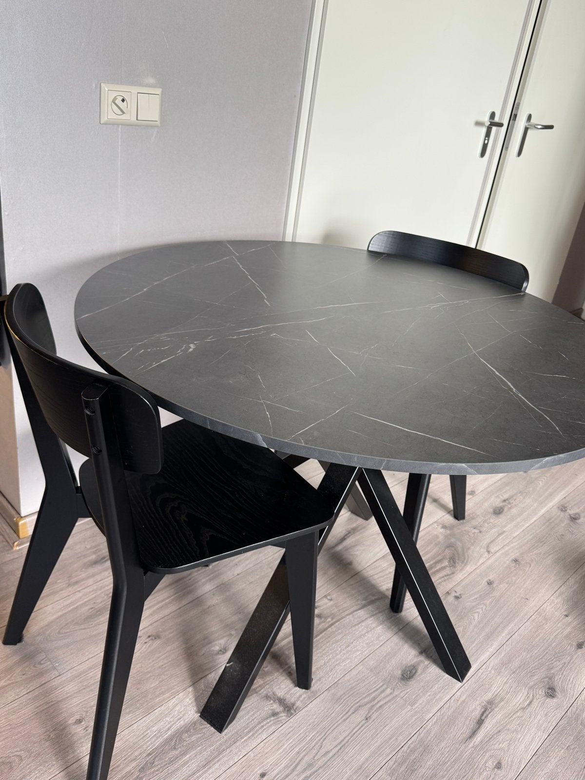 2x Ikea Lisabo eetkamerstoel, zwart, Huis en Inrichting, Ophalen, Gebruikt, Twee, Zwart
