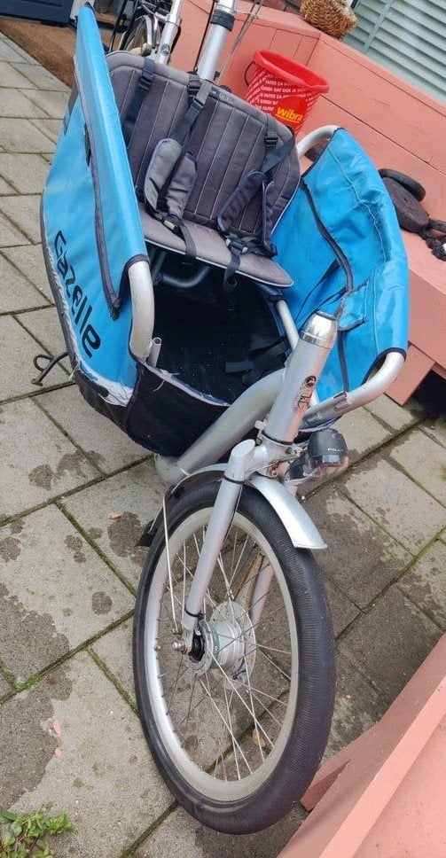 Bakfiets, Ophalen, Gebruikt, 4 kinderen of meer, Huif