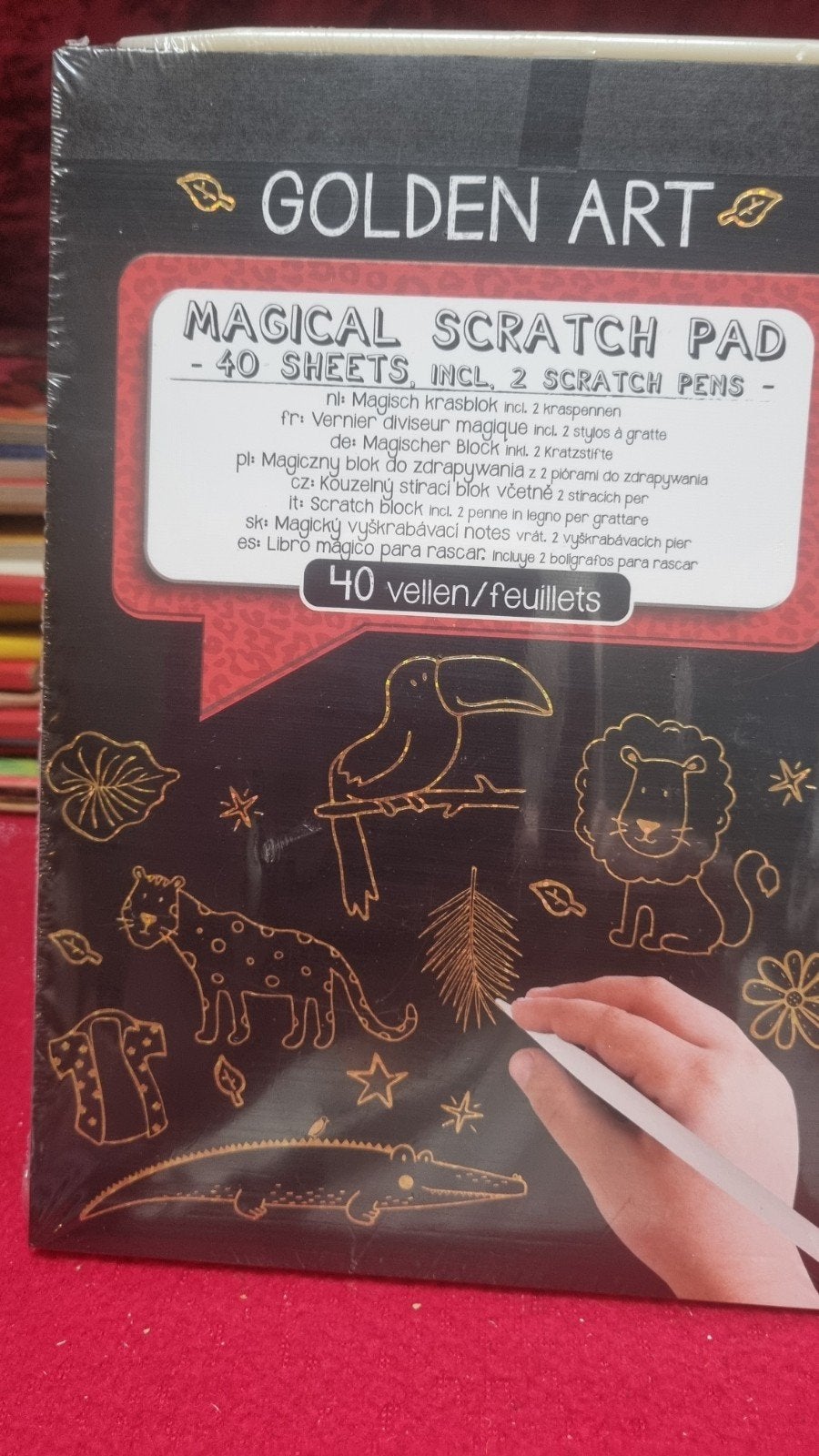 Golden Art Magical Scratch Pad - 40 vellen met 2 pennen, Verzenden, Overige thema's, Nieuw, Meerkleurig
