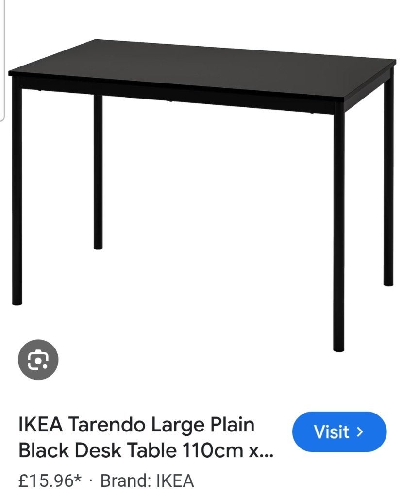 IKEA TÄRENDÖ dining table / desk - Black, Huis en Inrichting, Ophalen, 100 tot 150 cm, 50 tot 100 cm, Zo goed als nieuw
