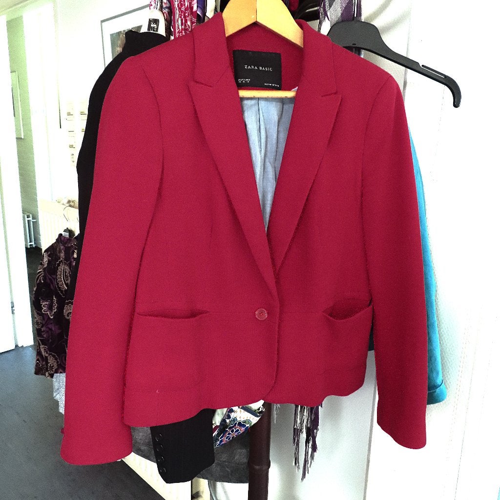 mooi rood jasje van Zara staat xl in maar valt kleiner M/L, Maat 38/40 (M), Verzenden, Zara, Zo goed als nieuw