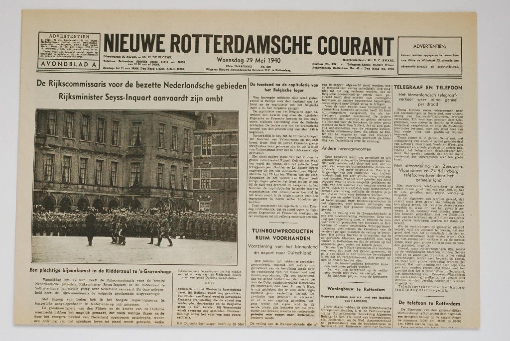 Krant NRC 29 mei 1940 Tweede Wereldoorlog | Heruitgave